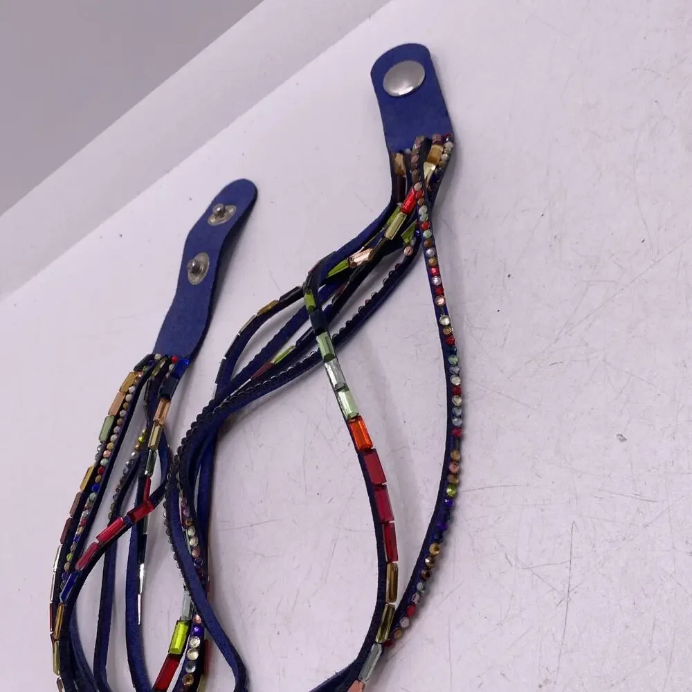 Womens Colorful Wrist Wrap Gem Bracelet